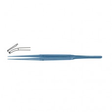 Diam-n-Dust™ Micro Dissecting Forcep Curved - 1 x 2 Teeth Titanium, 15 cm - 6" Tip Size 6.0 x 0.7 mm